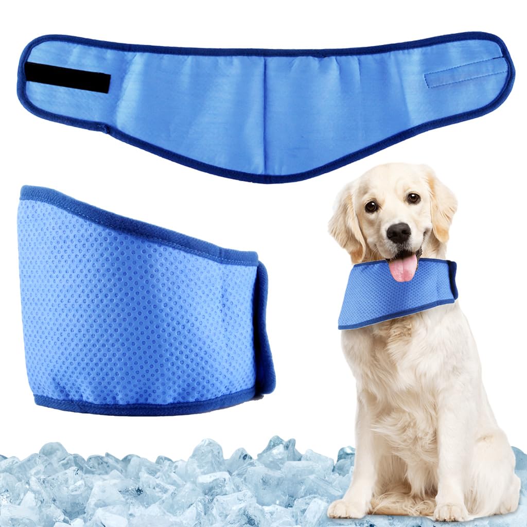 Qpets Dog Cooling Bandana, Pet Ice Scarf Instant Cooling Collar for Dog Cat, Reusable Cooling Neck Wrap Breathable Scarf for Large Medium Small Pets Summer Accessories Qpets Dog Cooling Bandana, Pet Ice Scarf Instant Cooling Collar for Dog Cat, Reusable Cooling Neck Wrap Breathable Scarf for Large Medium Small Pets Summer Accessories